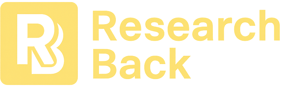 ResearchBack logo representing an academic digital marketplace for research datasets, code, and simulations in soft beige on light background